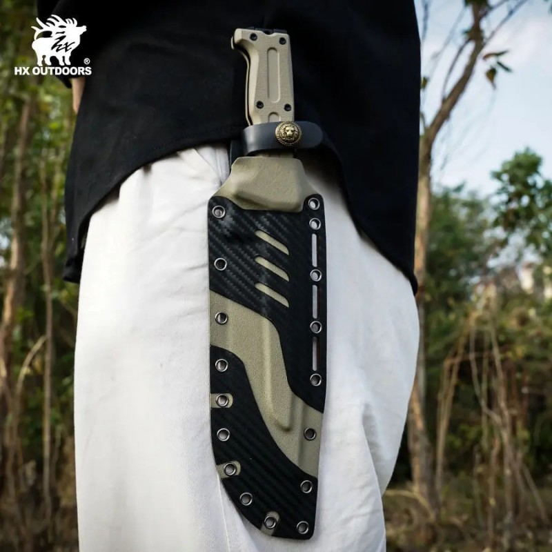 HX Outdoors Kangablade - 8" DC53 Blade Brown G10 Handle