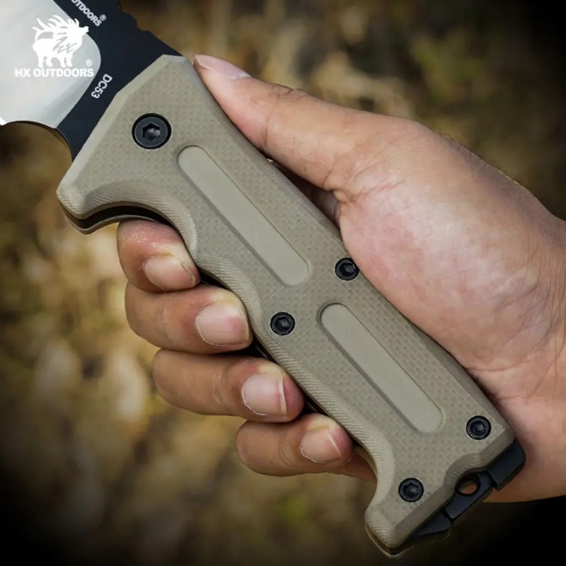 HX Outdoors Kangablade - 8" DC53 Blade Brown G10 Handle