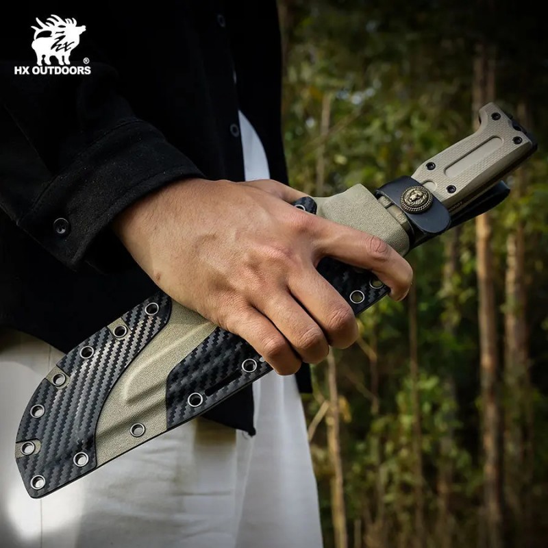 HX Outdoors Kangablade - 8" DC53 Blade Brown G10 Handle