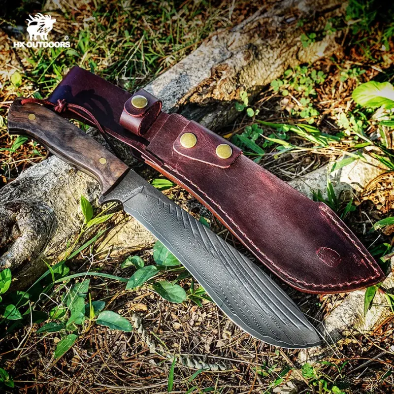 HX Outdoors Damask Willow Machete - 8.27" 90Cr18 Blade Walnut Handle