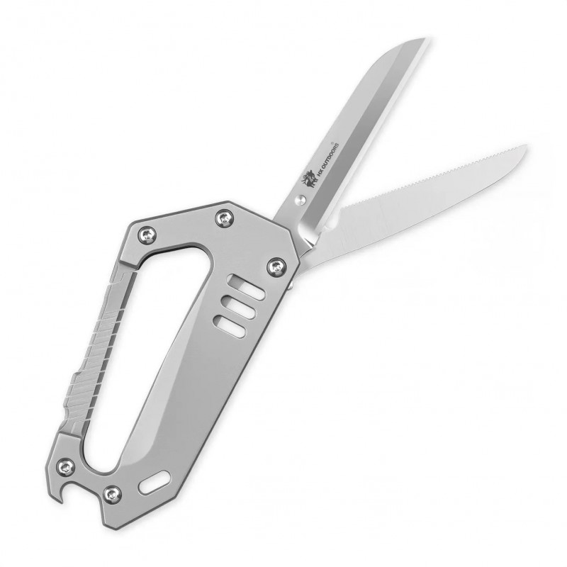 HX Outdoors Titannexus Keychain Multi-Tool Silver Titanium