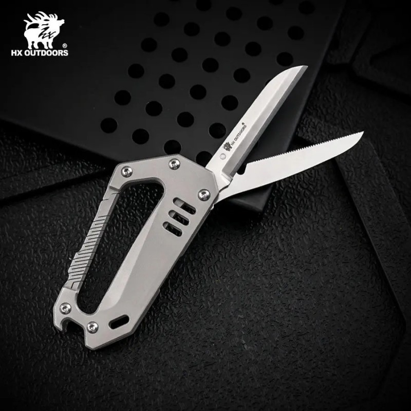 HX Outdoors Titannexus Keychain Multi-Tool Silver Titanium