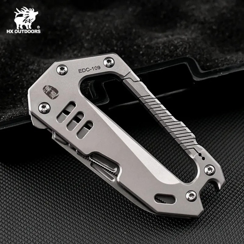 HX Outdoors Titannexus Keychain Multi-Tool Silver Titanium