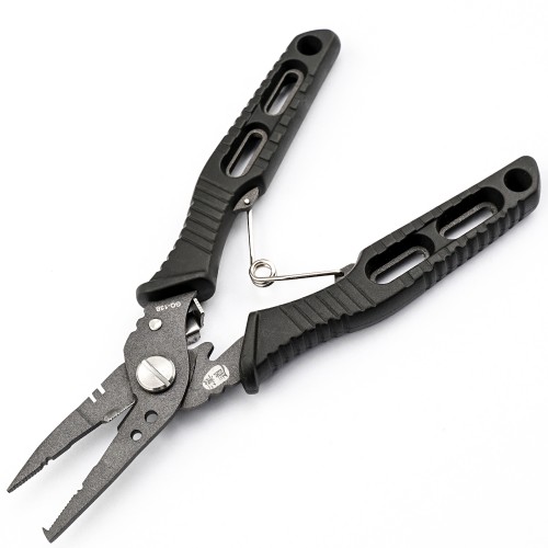 HX Outdoors Fishlock Fishing Plier - 3.74" Black 7Cr17 Jaw Black PTR Handle