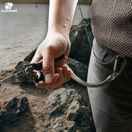 HX Outdoors Fishlock Fishing Plier - 3.74" Black 7Cr17 Jaw Black PTR Handle