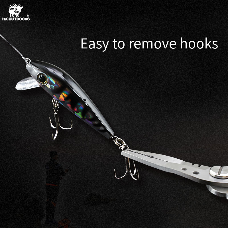 HX Outdoors Fishlock Fishing Plier - 3.74" 7Cr17 Jaw Black PTR Handle