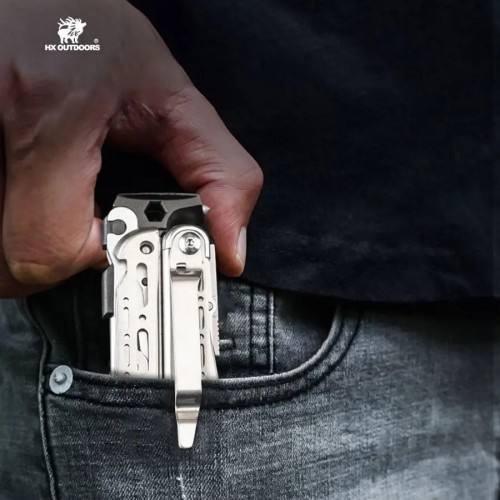 HX Outdoors Ignite Multi-Tool Silver with Fire Steel and Rescue Whistle