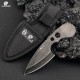 HX Outdoors Eagle Shark Fixed Blade Knife - 2.91" Black Stonewash Blade Nylon Sheath 