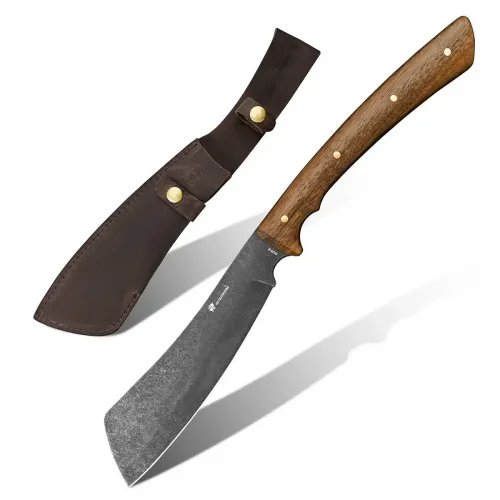 HX Outdoors Wolf's Fang Machete - 7.72" AUS-8 Blade Walnut Wood Handle