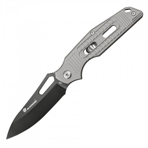 HX Outdoors Rock X Fluorite UK EDC Pocket Knife - 2.95" Black D2 Steel Blade Titanium Alloy Handle