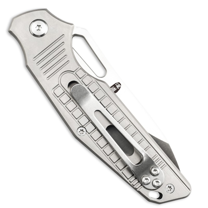 HX Outdoors Rock X Fluorite UK EDC Pocket Knife - 2.95" D2 Steel Blade Titanium Alloy Handle