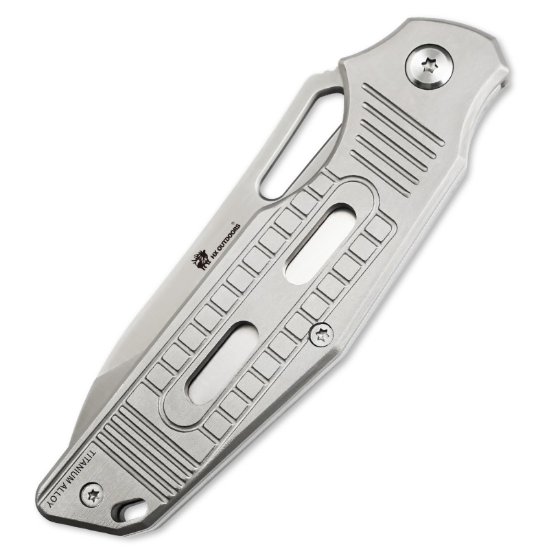 HX Outdoors Rock X Fluorite UK EDC Pocket Knife - 2.95" D2 Steel Blade Titanium Alloy Handle