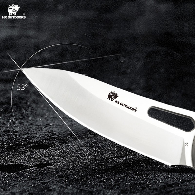 HX Outdoors Rock X Fluorite UK EDC Pocket Knife - 2.95" D2 Steel Blade Titanium Alloy Handle