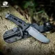 HX Outdoors Rock Apex Bushcraft Knife - 3.8" DC53 Blade Black G10 Handle Firesteel