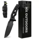 HX Outdoors Rock Apex Bushcraft Knife - 3.8" DLC Coated Magnacut Blade Black G10 Handle Kydex Sheath with Firesteel Cyclaire Knives and Tools