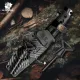 HX Outdoors Rock Apex Bushcraft Knife - 3.8" DLC Coated Magnacut Blade Black G10 Handle Kydex Sheath with Firesteel Cyclaire Knives and Tools