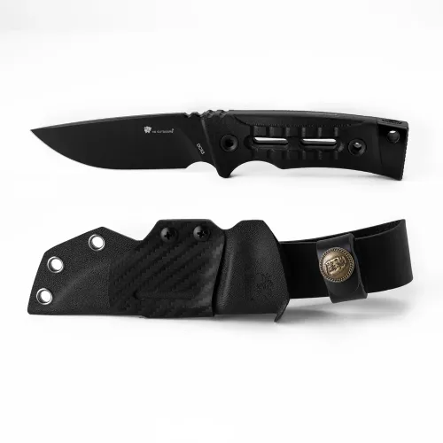 HX Outdoors Rock Apex SE - 3.15" Black Titanium Coated DC53 Blade Black G10 Handle