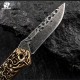HX Outdoors Dragon Echo UK EDC Pocket Knife - 2.5" Damascus Blade Copper Cast Handle