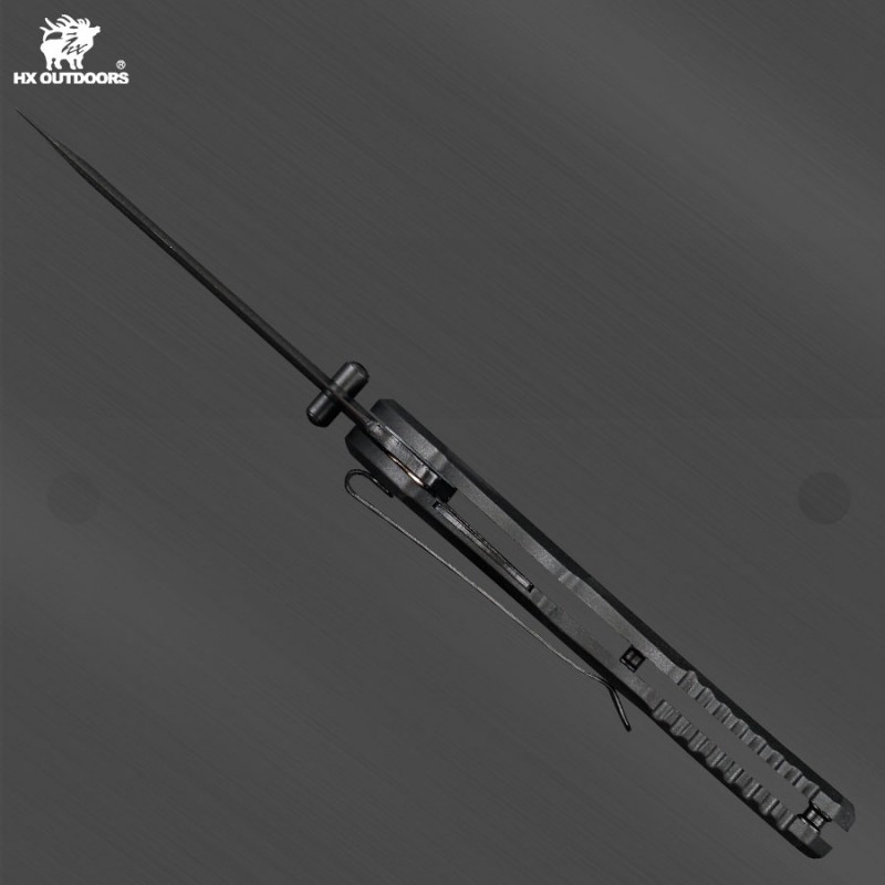 HX Outdoors Dragon Glide UK EDC Pocket Knife - 3" Black Stainless Steel Blade FRN Handle