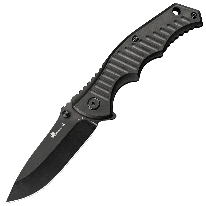 HX Outdoors Dragon Glide UK EDC Pocket Knife - 3" Black Stainless Steel Blade FRN Handle
