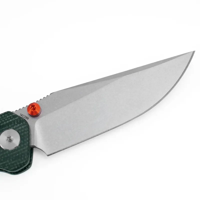 HX Outdoors Cool Kid Green Folding Knife - 3.35" 14C28N Blade Green Micarat Handle Cyclaire Knives and Tools