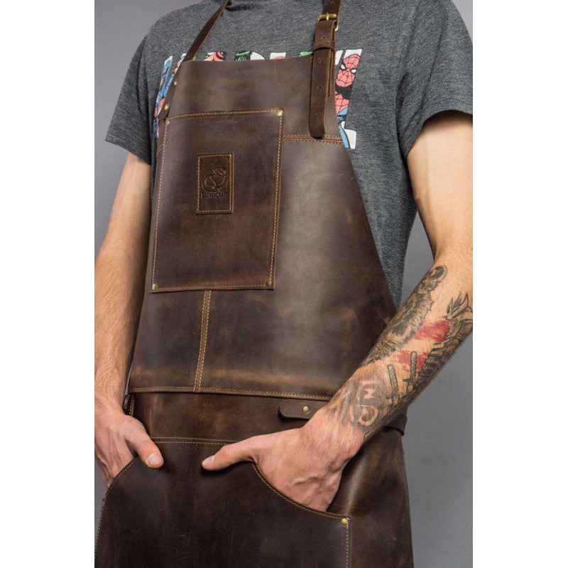 Beavercraft AP2X Genuine Leather Woodworkers Apron - Brown
