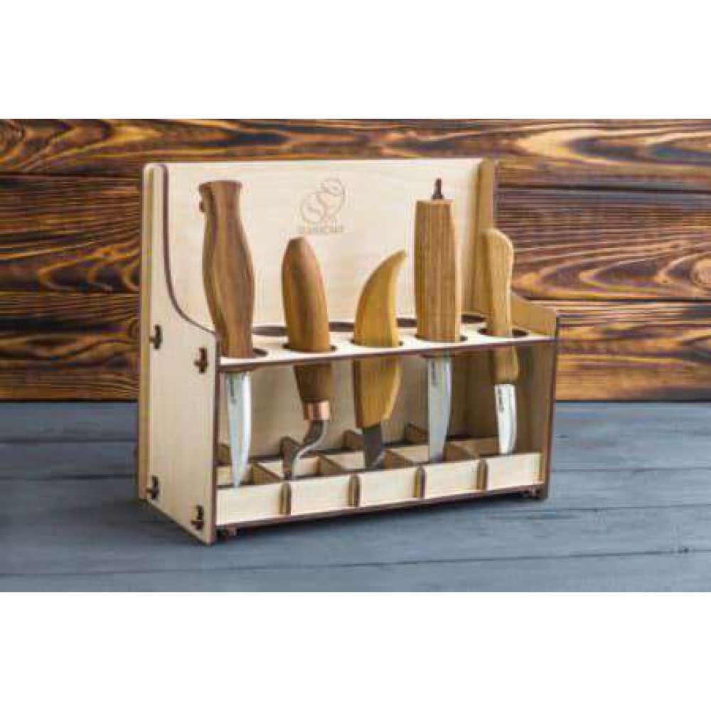 BeaverCraft 10 Piece Wood Carving Knife and Tool Holder