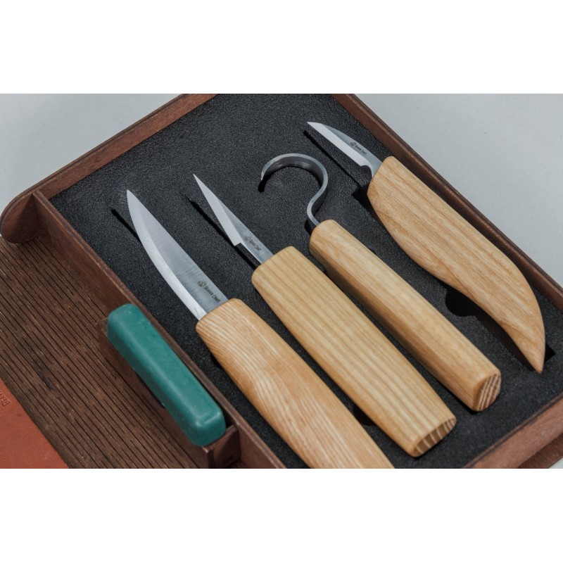 BeaverCraft S09 Gift Set - 6 Piece Spoon and Wood Carving Set In A Book Case