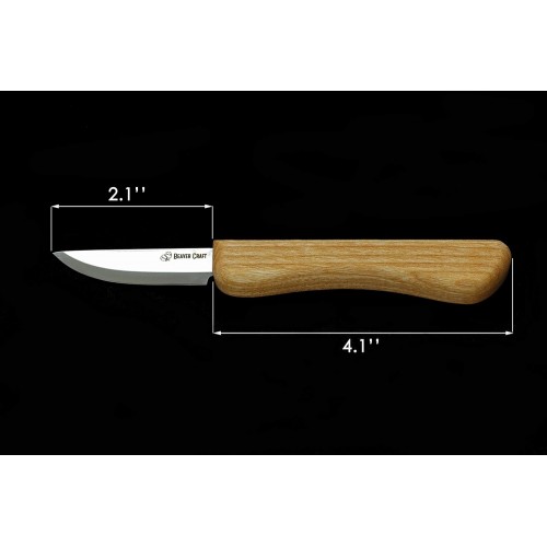 BeaverCraft C1M Small Sloyd Wood Carving Knife with Ash Handle