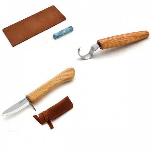 BeaverCraft S01K - 4 Piece Kids Spoon Wood Carving Tool Set 