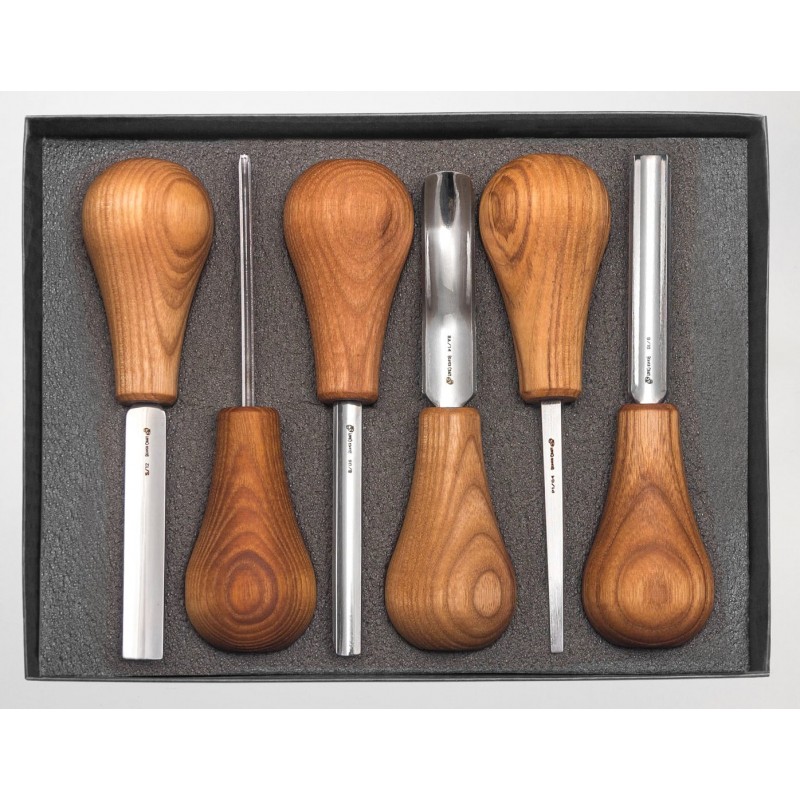 Beavercraft SC05 Wood Carving Set with 6 Palm Chisels