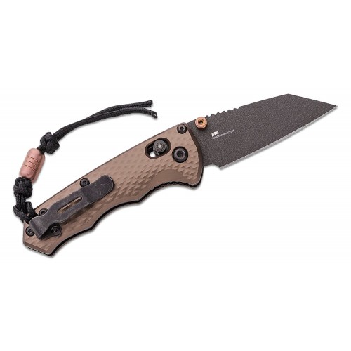 Benchmade Full Immunity Folding Knife - 2.49" Cobalt Black Blade Dark Earth Billet Handle