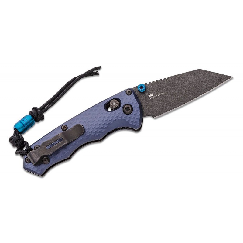 Benchmade Full Immunity Folding Knife - 2.49" Cobalt Black Blade Crater Blue Billet Handle