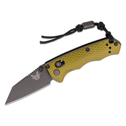 Benchmade Full Immunity Folding Knife - 2.49" Cobalt Black Blade Woodland Green Billet Handle