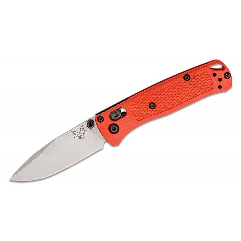 Benchmade 533-04 Mini Bugout - 2.82" S30V Satin Plain Blade, Mesa Red Grivory Handles
