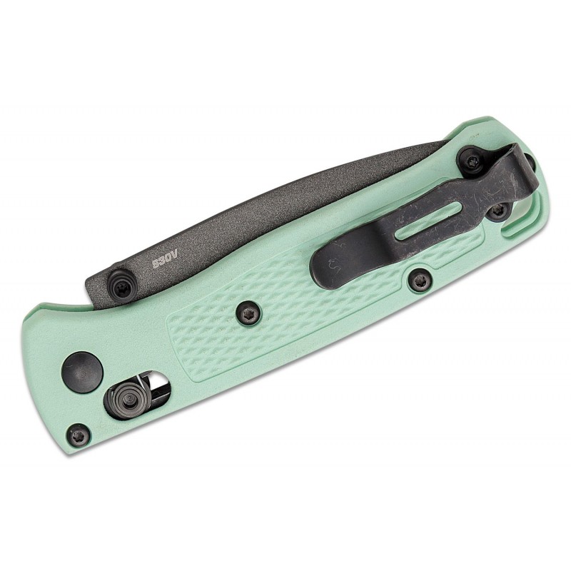Benchmade 533GY-06 Mini Bugout - 2.82" S30V Tungsten Gray Cerakote Plain Blade, Sea Foam Grivory Handles