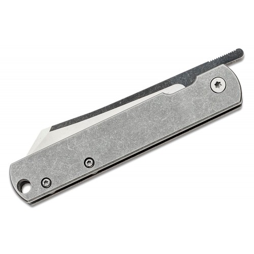 Boker Plus Zenshin Knife - 2.95" 440C Two-Tone Wharncliffe Blade Stonewashed Steel Handle