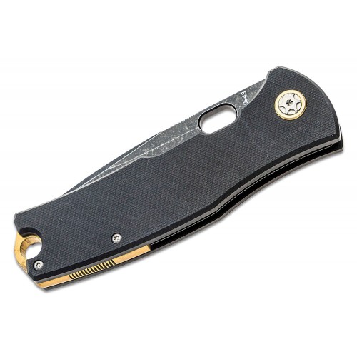 Boker Plus Vox Fieldfolder Folding Knife - 3.41" Blade Black G10 Handle with Brass Spacer