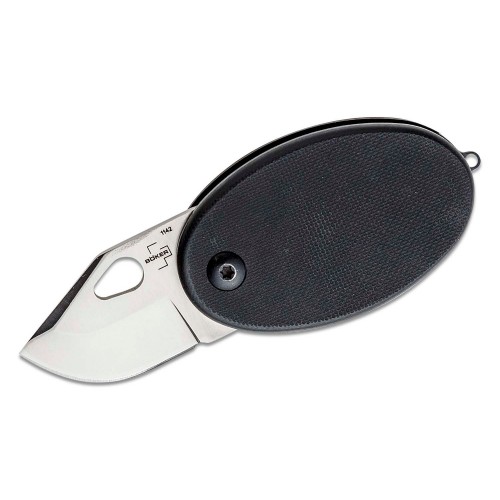 Boker Plus Kubasek L'Egg Folding Neck Knife - 1.42" Blade Black G10 Handle