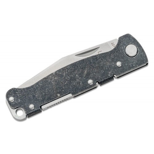 Boker Plus Atlas Backlock Pocket Knife - 2.8" Satin CP Blade, Dark Stonewashed Stainless Steel Handle