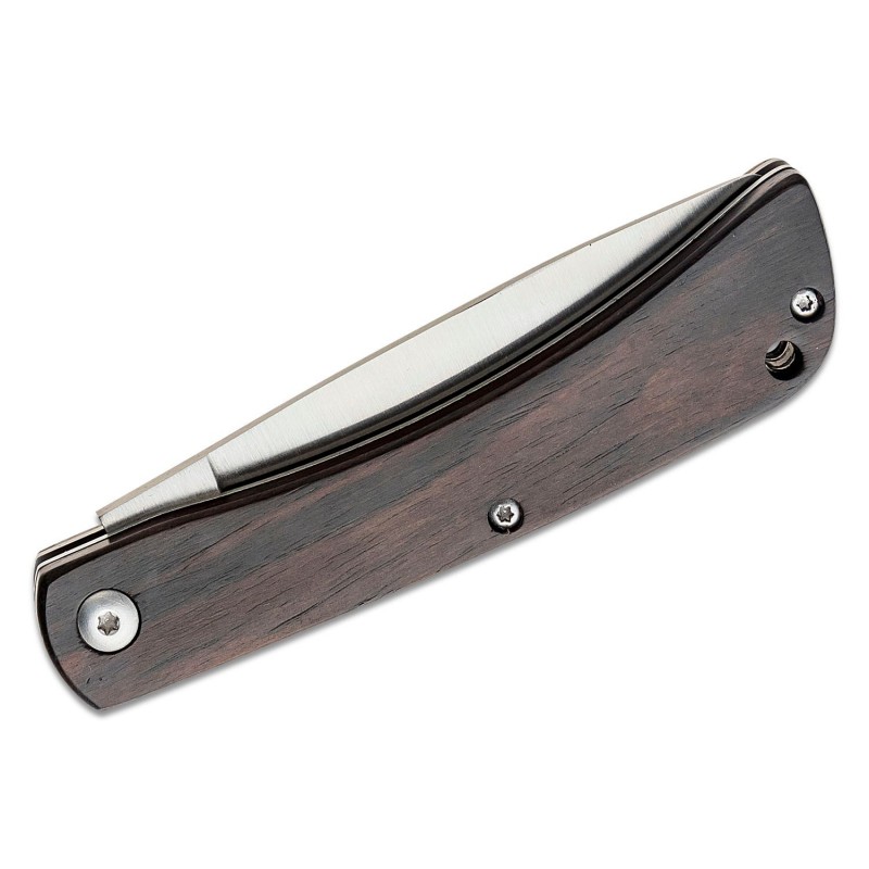 Boker Magnum Kids UK EDC Slipjoint Folding Knife -  3.27" Rounded-Tip Blade, Ebony Wood Handles
