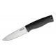 Boker Bronco Basic Knife - 4.45" CPM-3V Blade Black Handle Black Leather Sheath