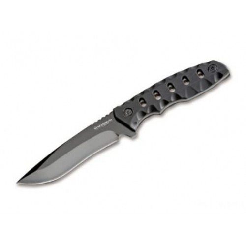 Boker Magnum Oblong Hole Knife - 3.42" Fixed Blade, Black Handle 02RY689