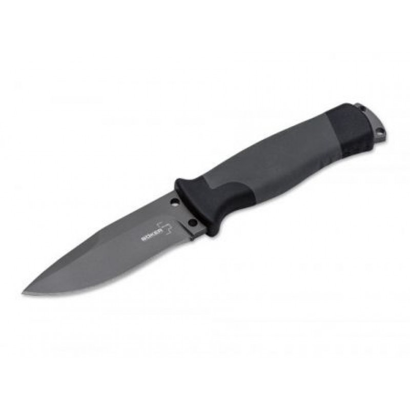 Boker Plus Outdoorsman Knife - 3.6" Fixed Blade - Grey FRP Handle - 02BO004
