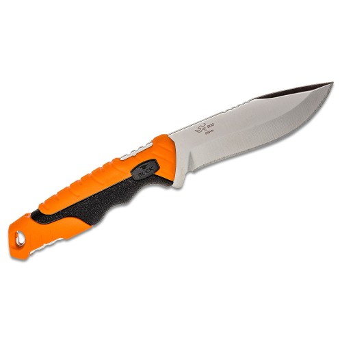 Buck Small Pursuit Pro Fixed Blade Knife Orange GRN and Rubber Handle