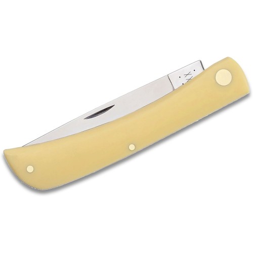 Case XX Yellow Synthetic Sod Buster - Chrome Banadium Skinner Blade, Smooth Yellow Handle