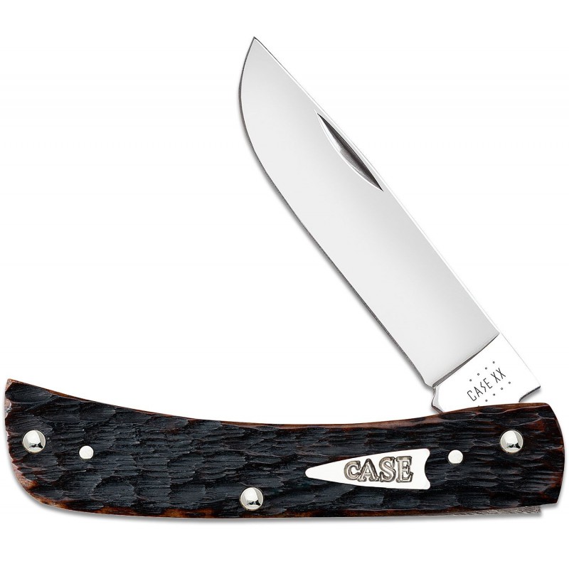 Case Cutlery Peach Seed Jigged Brown Bone UK EDC Sod Buster Jr. Pocket Knife