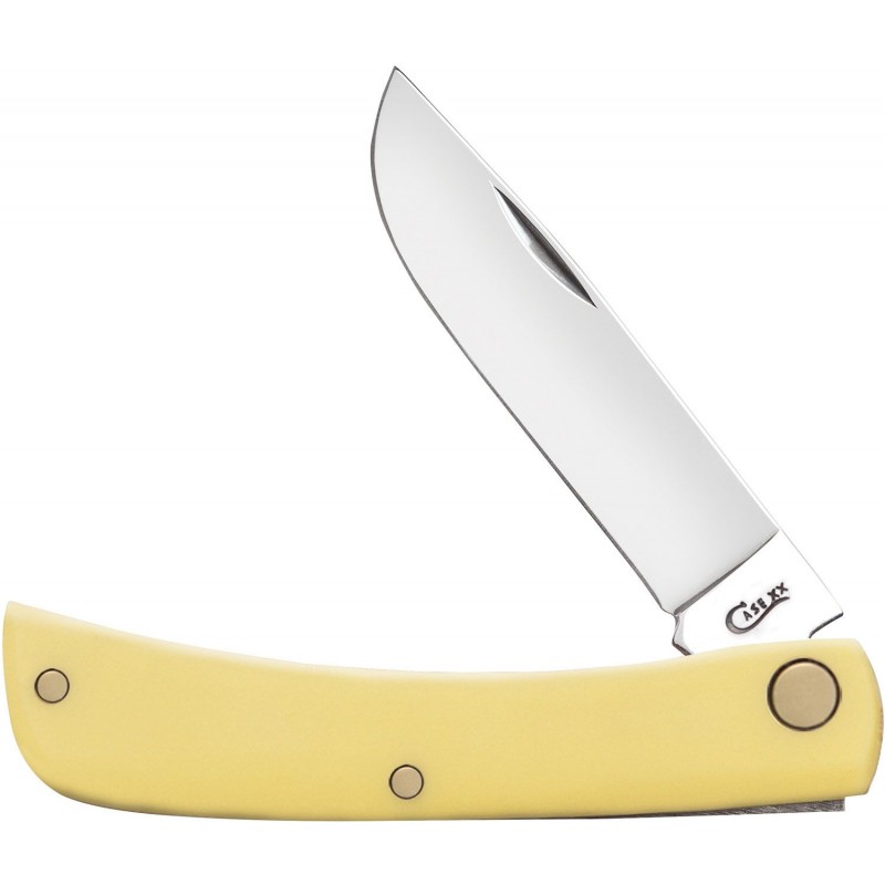 Case Cutlery Sod Buster Junior UK EDC Pocket Knife Yellow - 2.87" Stainless Steel Blade, Yellow Syntetic Handle
