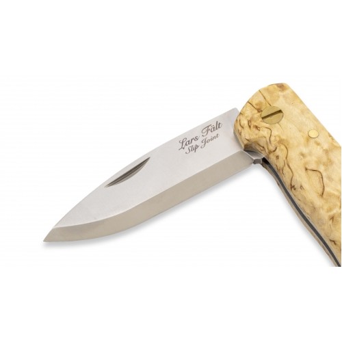 Casstrom Lars Falt UK EDC Slip Joint Knife - 2.87" Blade - Curly Birch Handle