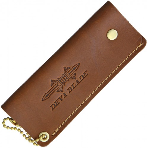 Deva Brown Leather Sheath for Deva Skanda Folder, and 4.75" Folding Knives